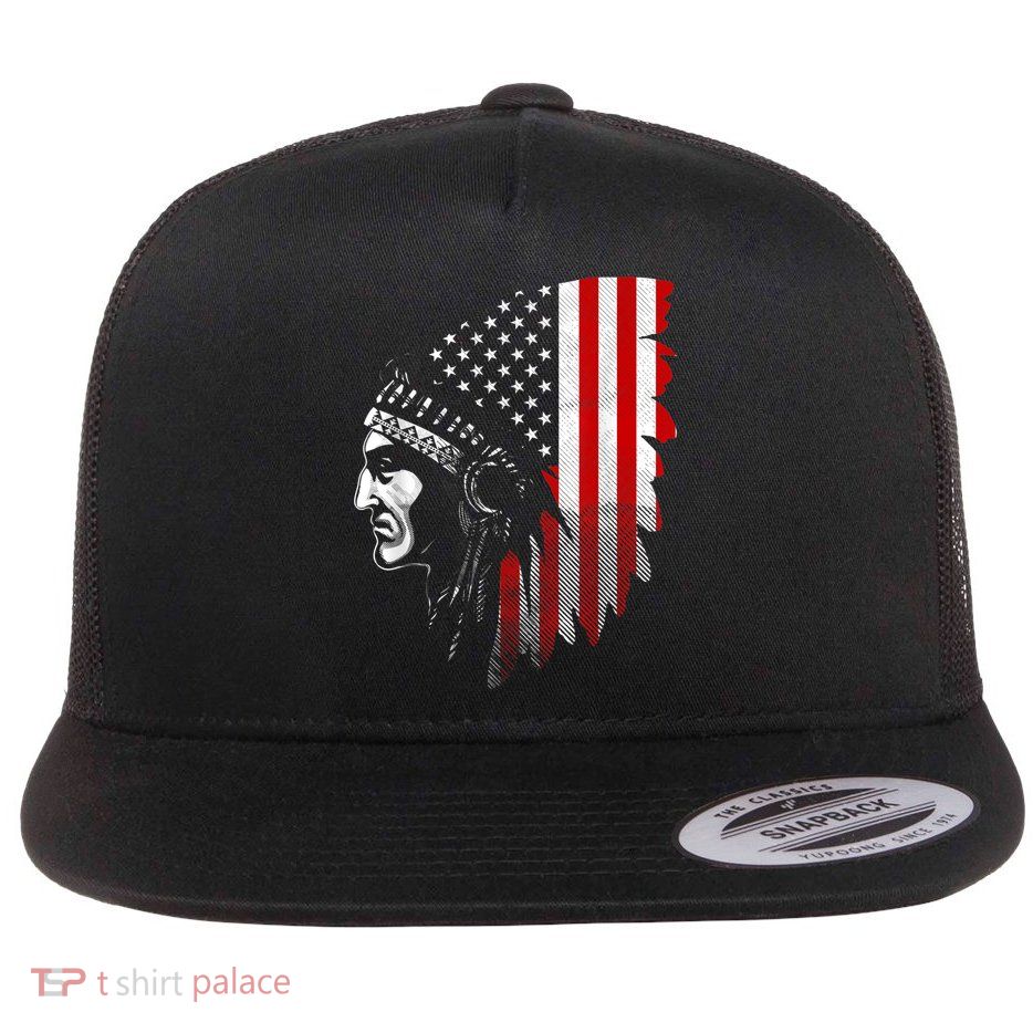 Native American Indian Gift Flat Bill Trucker Hat