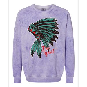 Native American Indian Free Spirit Awesome Halloween Gift Colorblast Crewneck Sweatshirt