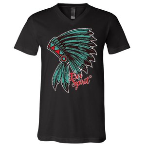 Native American Indian Free Spirit Awesome Halloween Gift V-Neck T-Shirt