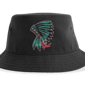 Native American Indian Free Spirit Awesome Halloween Gift Sustainable Bucket Hat