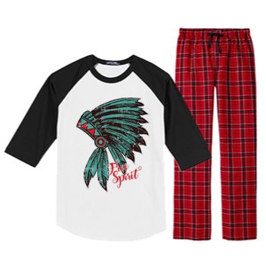 Native American Indian Free Spirit Awesome Halloween Gift Raglan Sleeve Pajama Set