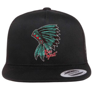 Native American Indian Free Spirit Awesome Halloween Gift Flat Bill Trucker Hat