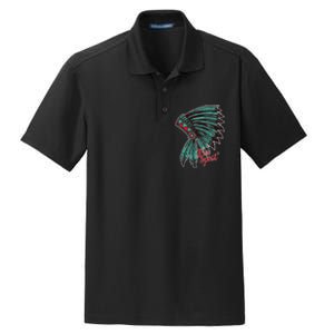 Native American Indian Free Spirit Awesome Halloween Gift Dry Zone Grid Polo