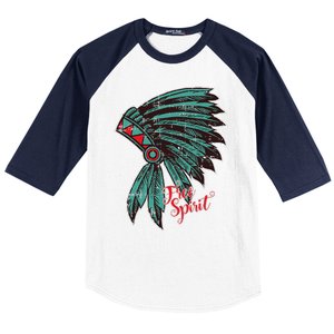 Native American Indian Free Spirit Awesome Halloween Gift Baseball Sleeve Shirt