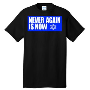 Never Again Is Now Jewish Israel Pride Am Yisrael Chai Tall T-Shirt