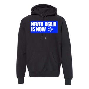 Never Again Is Now Jewish Israel Pride Am Yisrael Chai Premium Hoodie