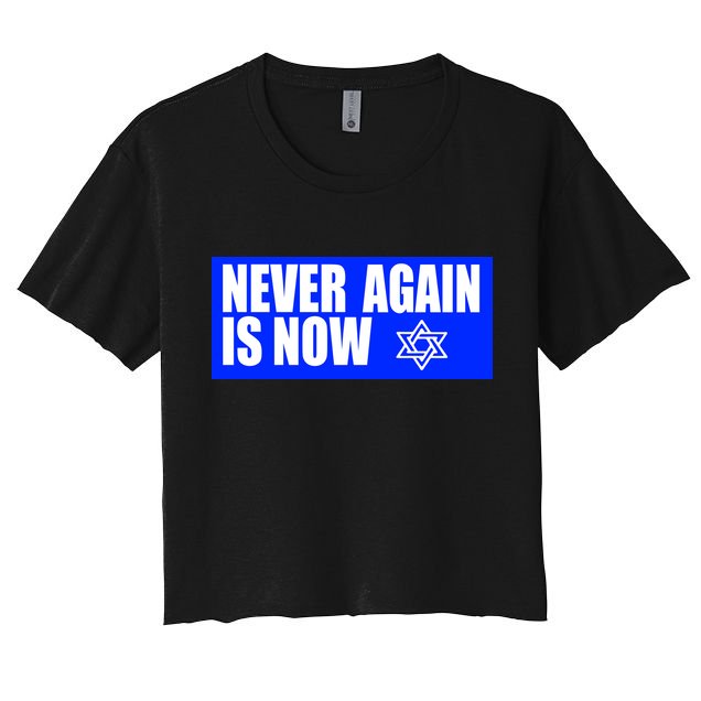 Never Again Is Now Jewish Israel Pride Am Yisrael Chai Crop Top