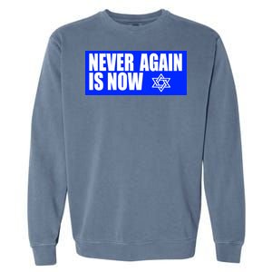 Never Again Is Now Jewish Israel Pride Am Yisrael Chai Garment-Dyed Sweatshirt