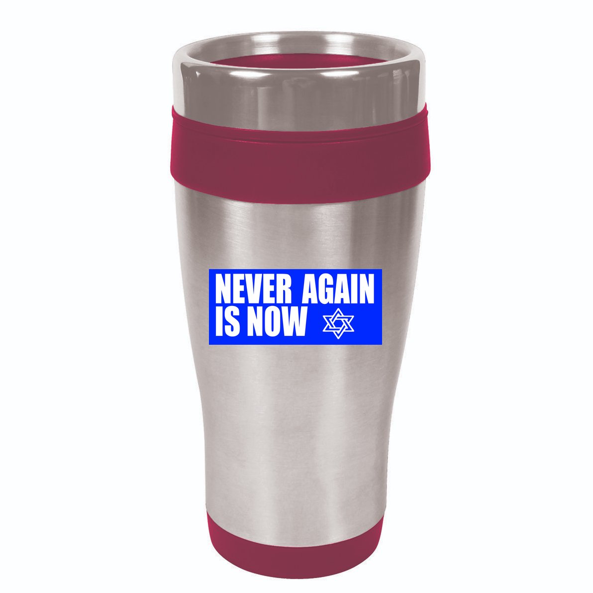Never Again Is Now Jewish Israel Pride Am Yisrael Chai 16oz Travel Tumbler