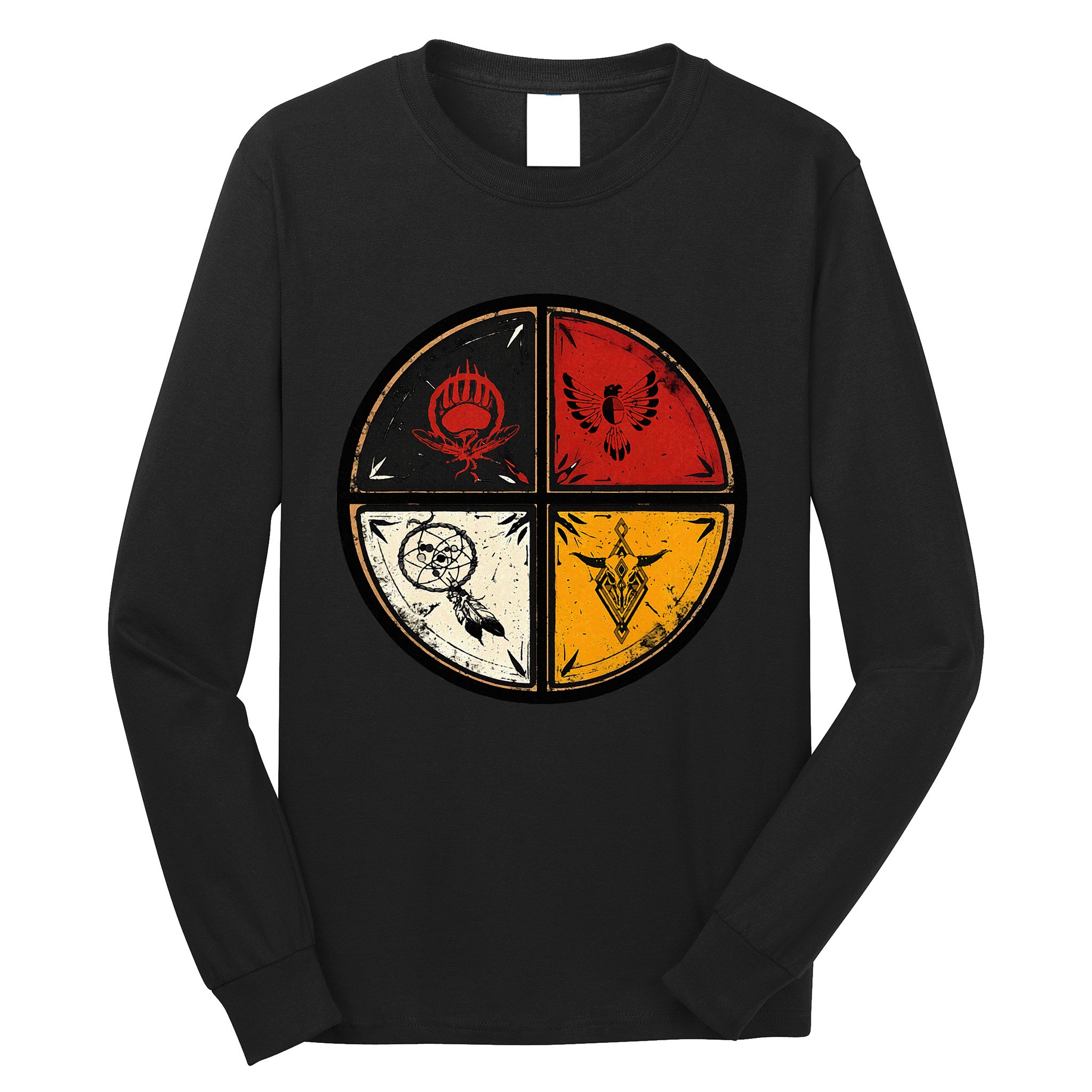 Native American Indian Medicine Wheel Long Sleeve Shirt