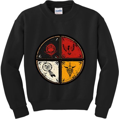 Native American Indian Medicine Wheel Kids Sweatshirt