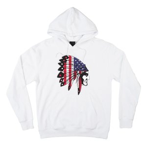 Native American Indian Chief American USA Flag 4th Of July Hoodie