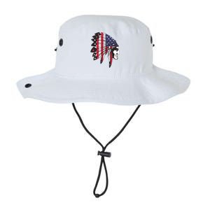 Native American Indian Chief American USA Flag 4th Of July Legacy Cool Fit Booney Bucket Hat