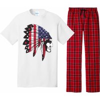 Native American Indian Chief American USA Flag 4th Of July Pajama Set