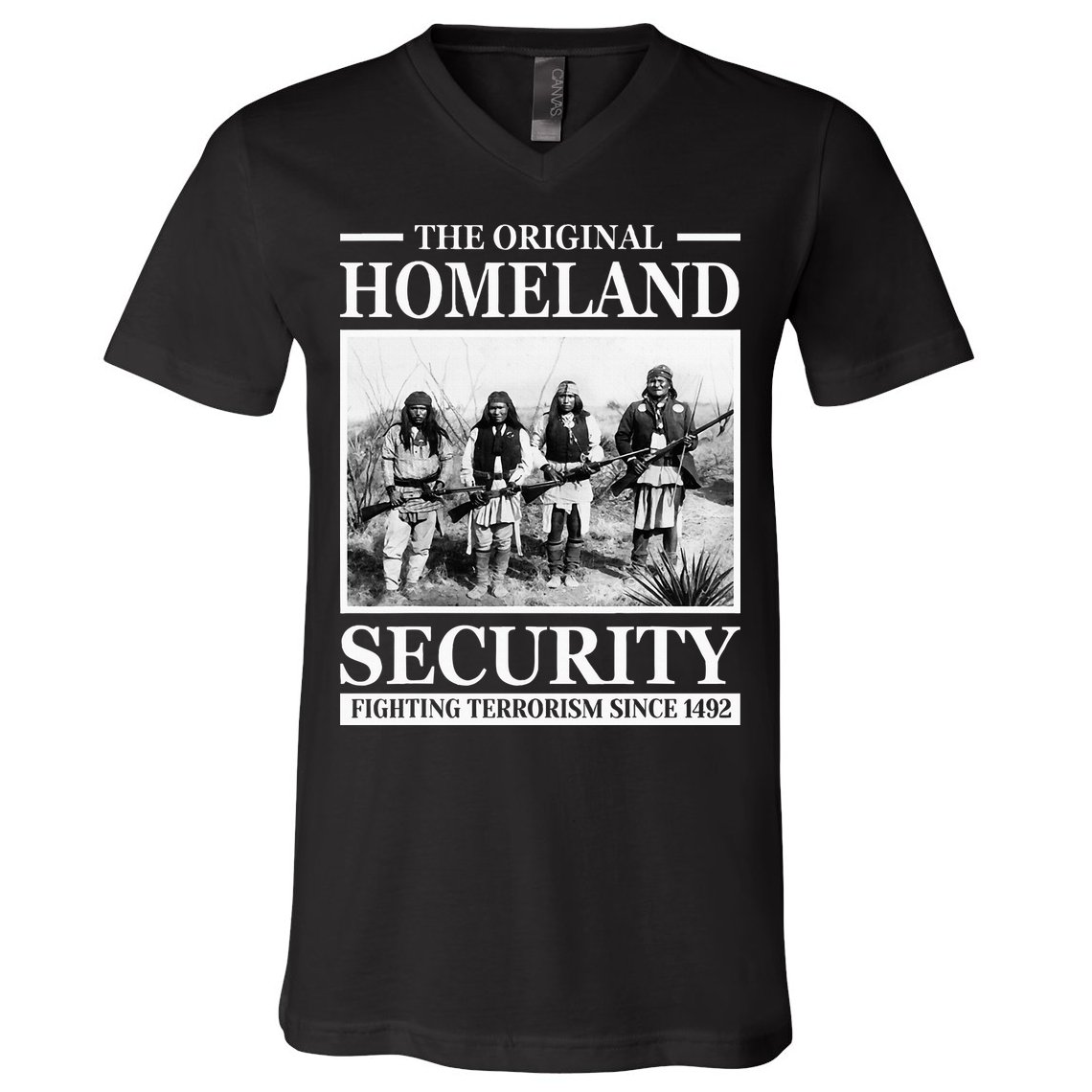 Native American Indian Heritage Original Homeland Security V-Neck T-Shirt
