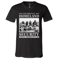 Native American Indian Heritage Original Homeland Security V-Neck T-Shirt