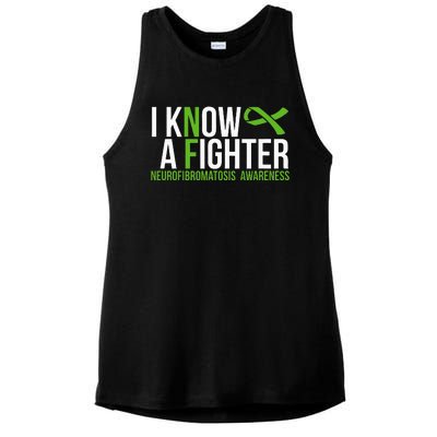 Neurofibromatosis Awareness I Know A Fighter Ladies PosiCharge Tri-Blend Wicking Tank