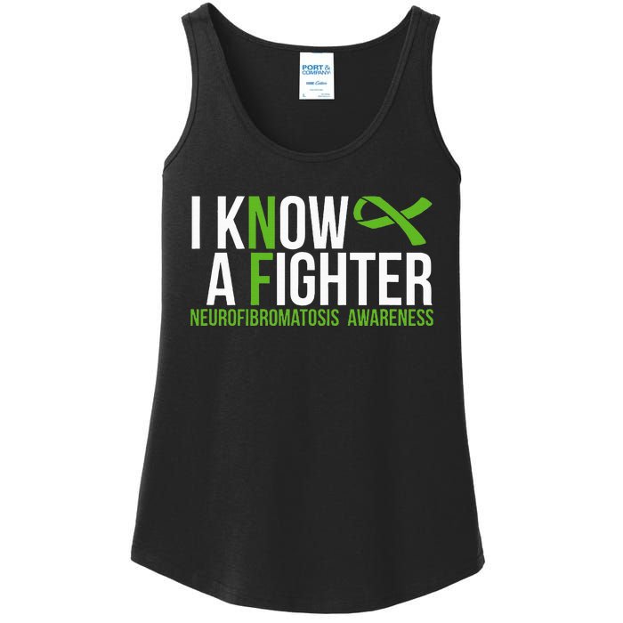 Neurofibromatosis Awareness I Know A Fighter Ladies Essential Tank