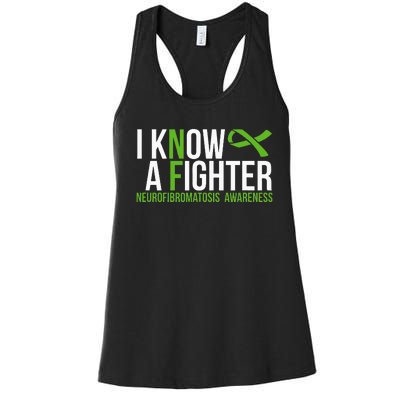 Neurofibromatosis Awareness I Know A Fighter Women's Racerback Tank