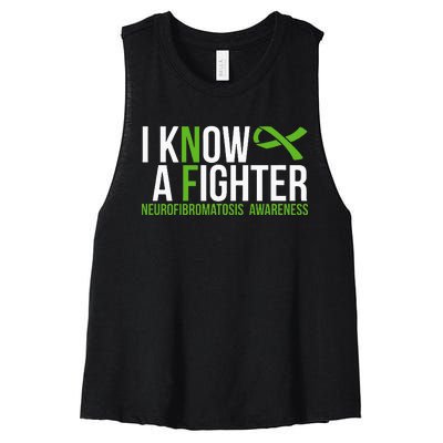 Neurofibromatosis Awareness I Know A Fighter Women's Racerback Cropped Tank