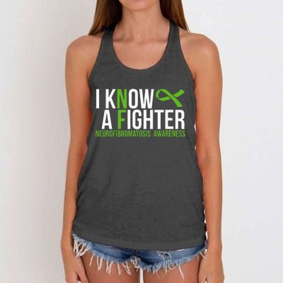 Neurofibromatosis Awareness I Know A Fighter Women's Knotted Racerback Tank