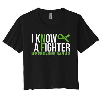 Neurofibromatosis Awareness I Know A Fighter Women's Crop Top Tee