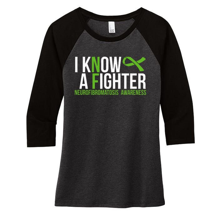 Neurofibromatosis Awareness I Know A Fighter Women's Tri-Blend 3/4-Sleeve Raglan Shirt