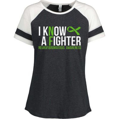 Neurofibromatosis Awareness I Know A Fighter Enza Ladies Jersey Colorblock Tee