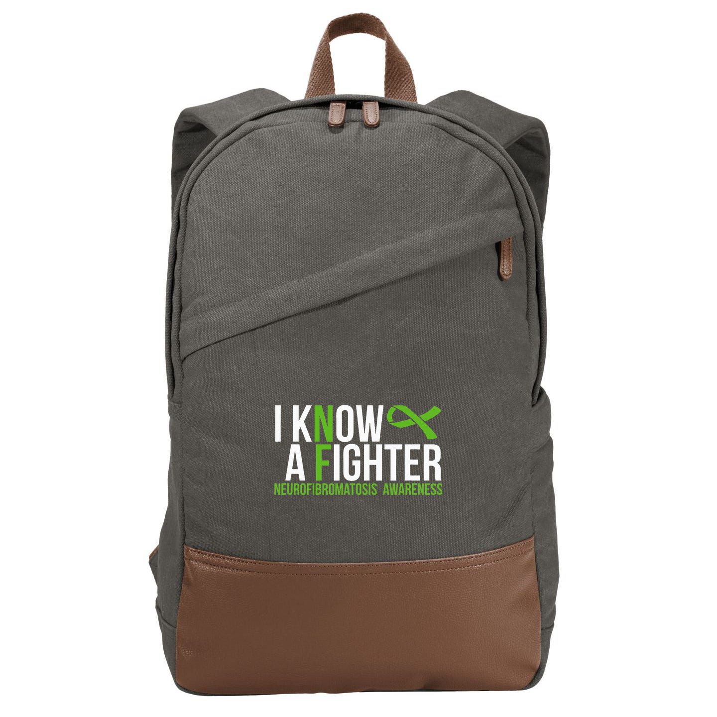Neurofibromatosis Awareness I Know A Fighter Cotton Canvas Backpack