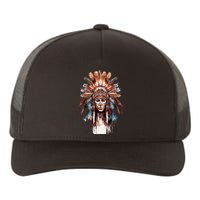 Native American Indian Headpiece feathers Yupoong Adult 5-Panel Trucker Hat