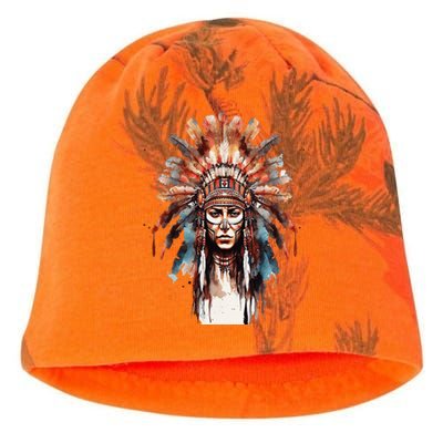 Native American Indian Headpiece feathers Kati - Camo Knit Beanie