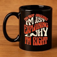 Not Arguing I'm Just Explaining Why I'm Right 11oz C Handle Ceramic Mug