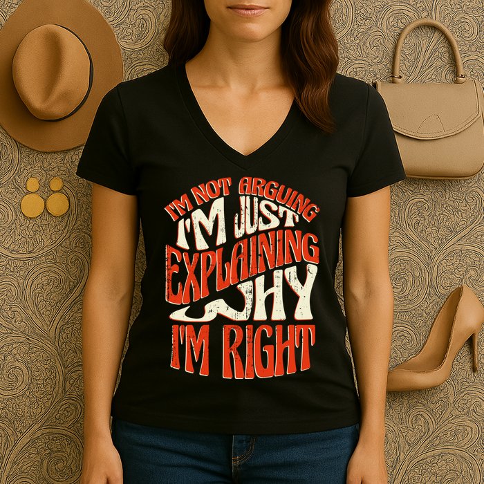 Not Arguing I'm Just Explaining Why I'm Right Women's V-Neck T-Shirt