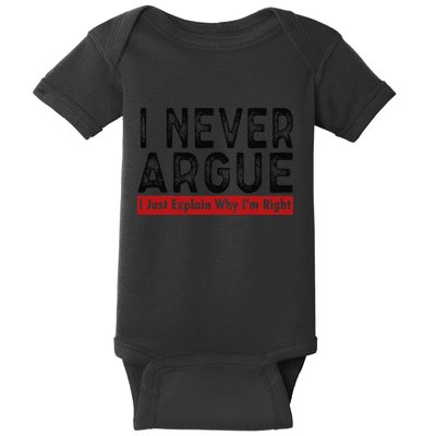 Never Argue I Just Explain Why IM Right Baby Bodysuit