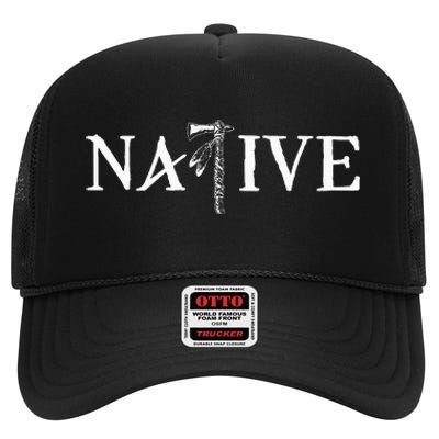 Native American Indian Day Pride Indigenous Cherokee High Crown Mesh Back Trucker Hat