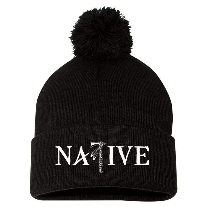 Native American Indian Day Pride Indigenous Cherokee Pom Pom 12in Knit Beanie