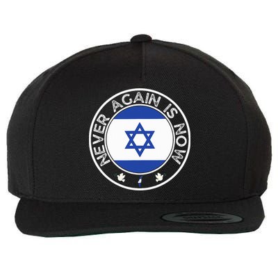 Never Again Is Now  Support for Jews and Israel  Wool Snapback Cap
