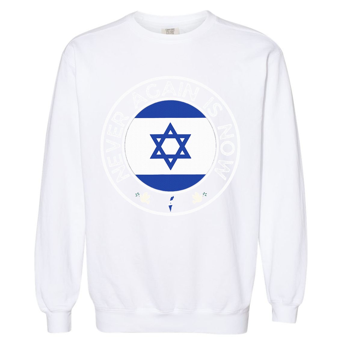 Never Again Is Now  Support for Jews and Israel  Garment-Dyed Sweatshirt
