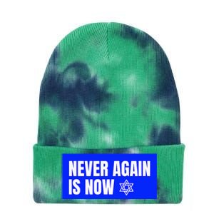 Never Again Is Now Jewish Israel Pride Am Yisrael Chai Tie Dye 12in Knit Beanie