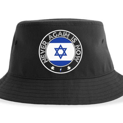 Never Again Is Now Support For Jews And Israel Sustainable Bucket Hat