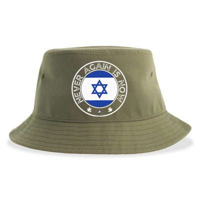 Never Again Is Now Support For Jews And Israel Sustainable Bucket Hat