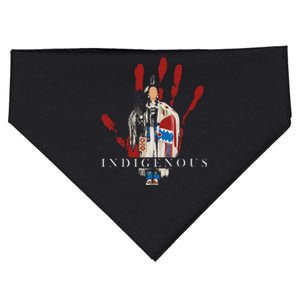 Native American Indigenous Red Hand Indian Blood Themed USA-Made Doggie Bandana