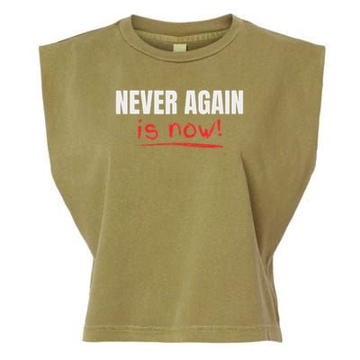 Never Again Is Now Garment-Dyed Women's Muscle Tee