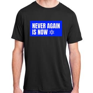 Never Again Is Now Jewish Israel Pride Am Yisrael Chai Adult ChromaSoft Performance T-Shirt