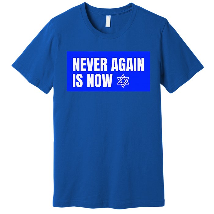 Never Again Is Now Jewish Israel Pride Am Yisrael Chai Premium T-Shirt