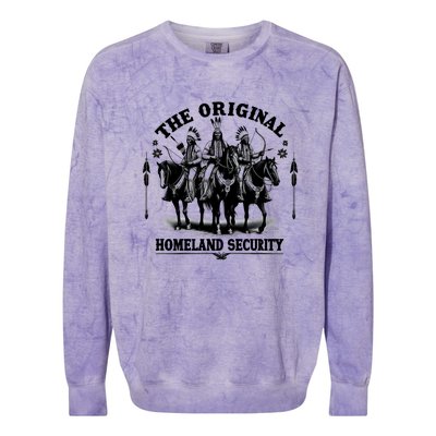 Native American Indian Heritage Original Homeland Security Colorblast Crewneck Sweatshirt