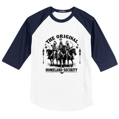 Native American Indian Heritage Original Homeland Security Baseball Sleeve Shirt