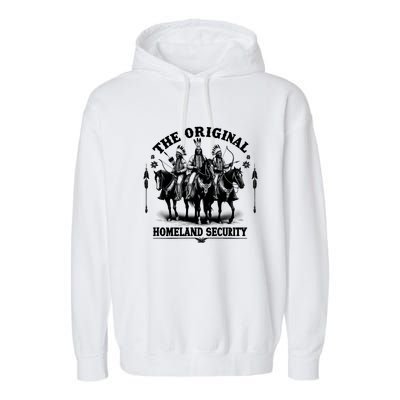 Native American Indian Heritage Original Homeland Security Garment-Dyed Fleece Hoodie