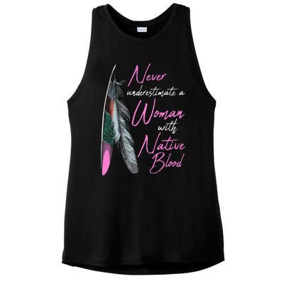 Native American Indian A Woman With Native Blood Ladies PosiCharge Tri-Blend Wicking Tank