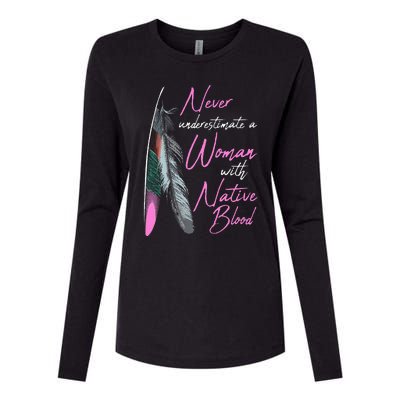 Native American Indian A Woman With Native Blood Womens Cotton Relaxed Long Sleeve T-Shirt